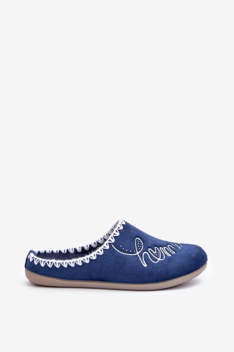 Kapcie Klasyczne|Klapki Damskie Klasyczne>INBLU Obuwie Domowe Kapcie Damskie GF000026 Granatowe