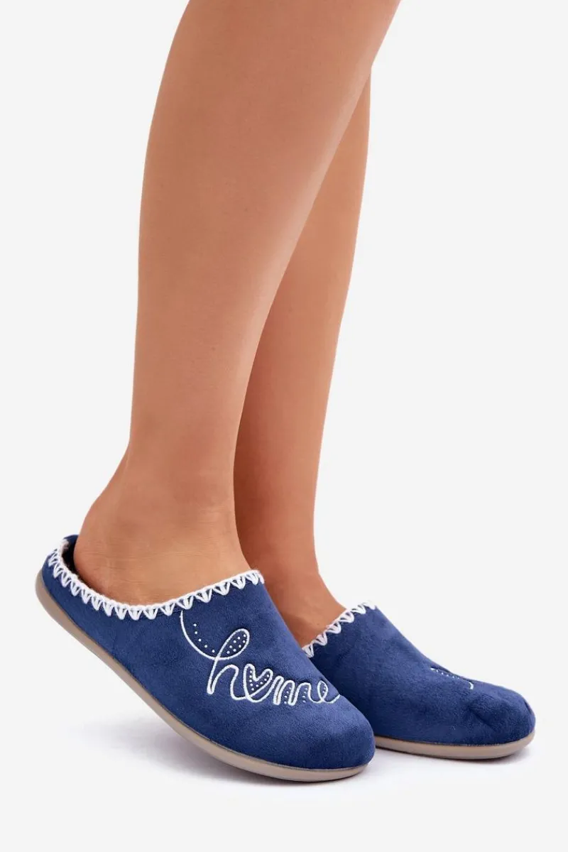 Kapcie Klasyczne|Klapki Damskie Klasyczne>INBLU Obuwie Domowe Kapcie Damskie GF000026 Granatowe