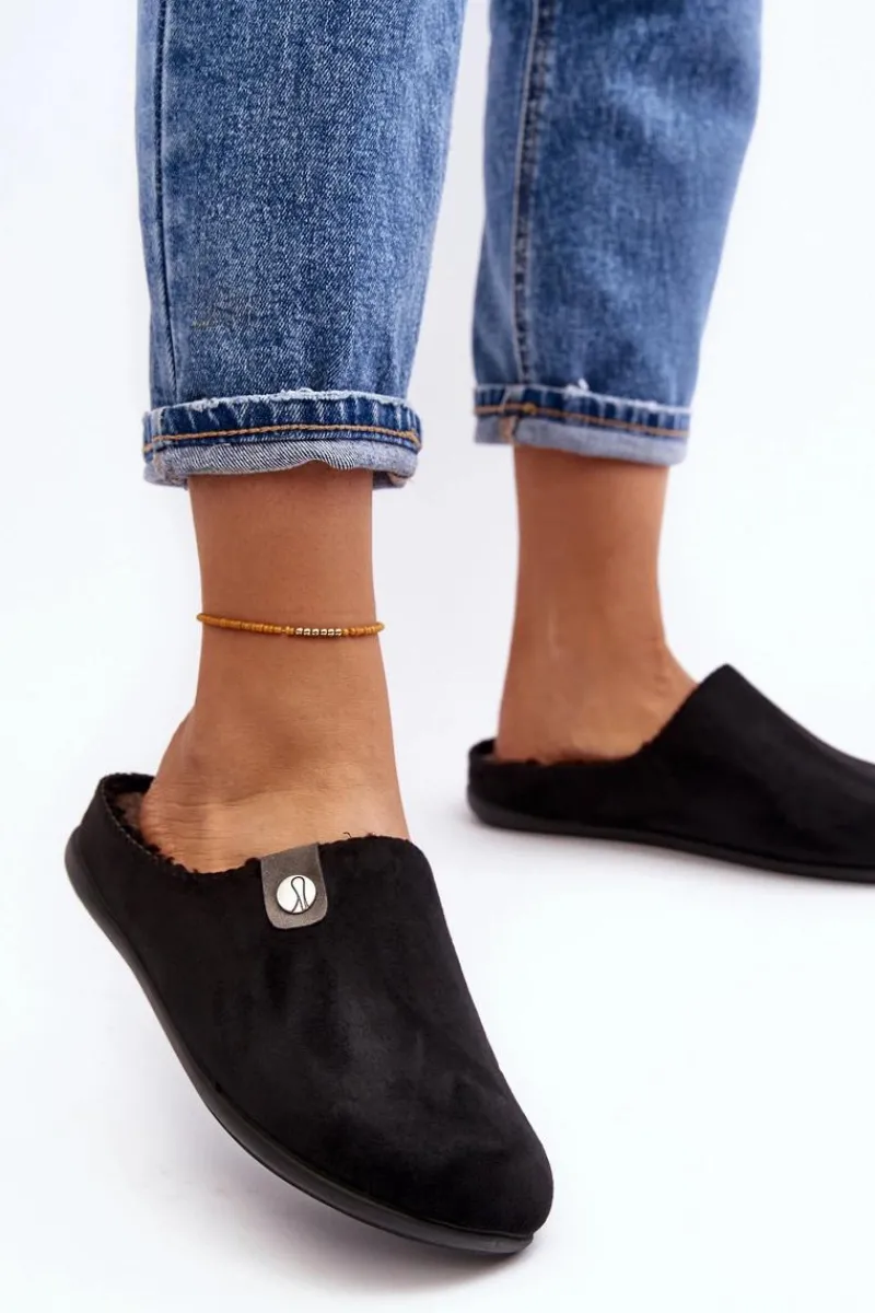 Kapcie Klasyczne|Klapki Damskie Klasyczne>INBLU Obuwie Domowe Kapcie Damskie GF000011 Czarne