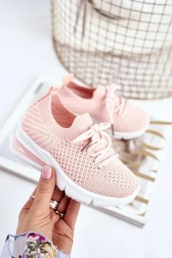 Sale Obuwie Sportowe Dziecięce Sznurowane Różowe Lena Dzieci Dziewczęce