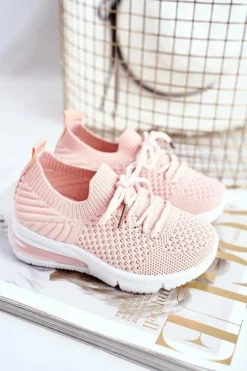 Sale Obuwie Sportowe Dziecięce Sznurowane Różowe Lena Dzieci Dziewczęce