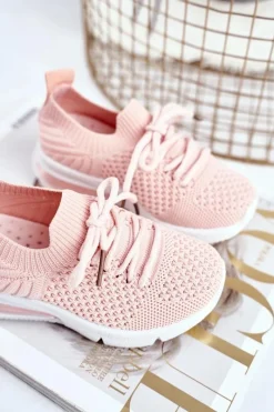 Sale Obuwie Sportowe Dziecięce Sznurowane Różowe Lena Dzieci Dziewczęce