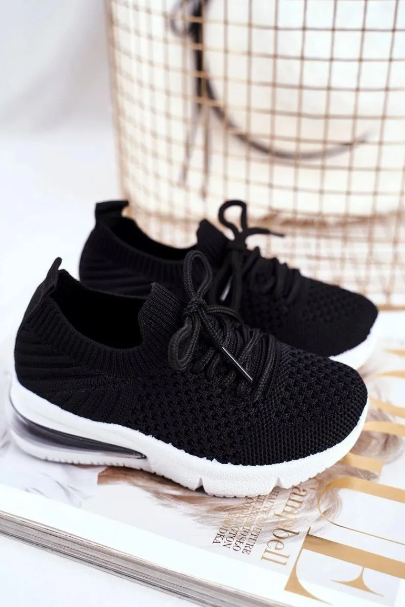 Best Boto Obuwie Sportowe Dziecięce Sznurowane Czarne Lena