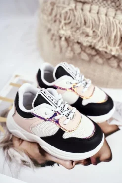 New Obuwie Sportowe Dziecięce Biało-Czarne Matylda Dzieci Dziewczęce