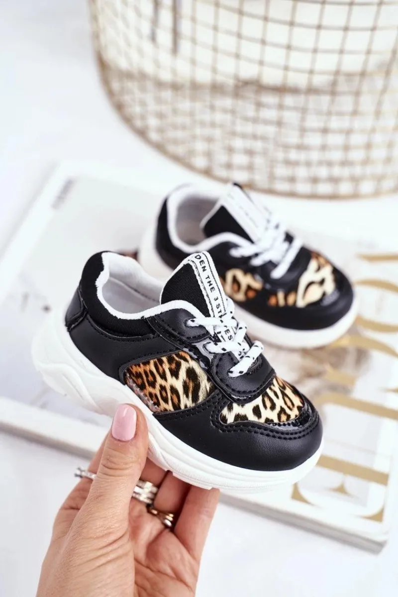 Best Boto Obuwie Sportowe Dziecięce W Panterkę Czarne Penny