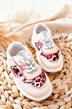 Sale Obuwie Sportowe Dziecięce W Panterkę Różowe Penny Dzieci Dziewczęce