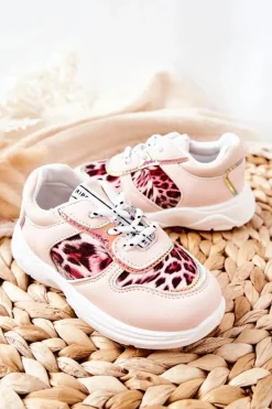 Sale Obuwie Sportowe Dziecięce W Panterkę Różowe Penny Dzieci Dziewczęce