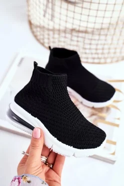 New Obuwie Sportowe Dziecięce Wysokie Czarne Tobi Dzieci Dziewczęce