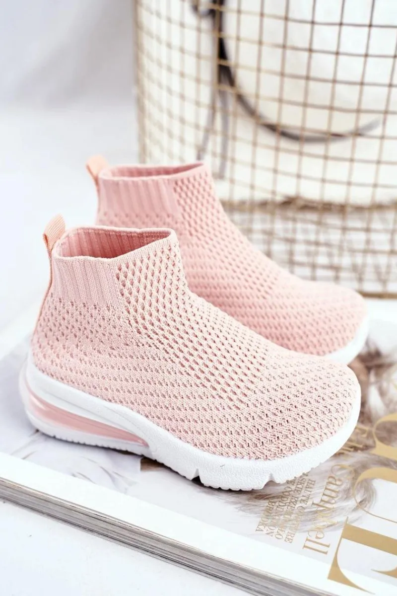 Dziewczęce>Boto Obuwie Sportowe Dziecięce Wysokie Różowe Tobi