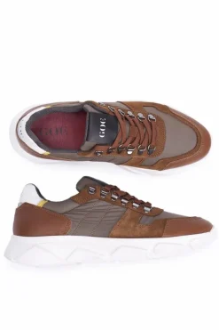 Online GOE Obuwie Sportowe Męskie Skórzane Brązowe FF1N3021