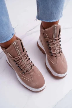 Boto Obuwie Trekkingowe Damskie Trapery Beżowe Greem