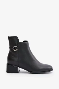 Clearance Ocieplane Botki Damskie Na Obcasie Zapinane Na Zamek Czarne Vinceza 66724 Damskie Botki Ocieplane|Botki Skórzane