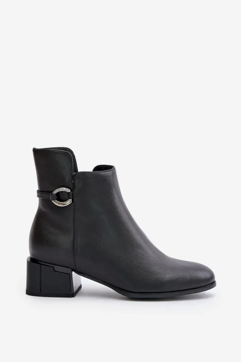 Clearance Ocieplane Botki Damskie Na Obcasie Zapinane Na Zamek Czarne Vinceza 66724 Damskie Botki Ocieplane|Botki Skórzane