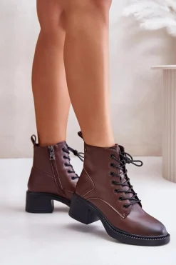 Botki Ocieplane|Botki Sznurowane></noscript>Buty damskie Vinceza Ocieplane Botki Damskie Na Niskim Obcasie Ze Skóry naturalnej Vinceza 66722 Brązowe