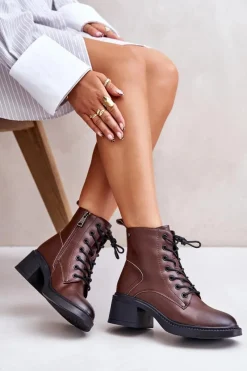 Botki Ocieplane|Botki Sznurowane></noscript>Buty damskie Vinceza Ocieplane Botki Damskie Na Niskim Obcasie Ze Skóry naturalnej Vinceza 66722 Brązowe