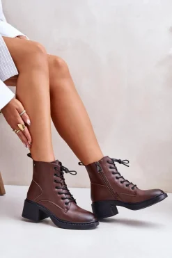 Botki Ocieplane|Botki Sznurowane></noscript>Buty damskie Vinceza Ocieplane Botki Damskie Na Niskim Obcasie Ze Skóry naturalnej Vinceza 66722 Brązowe