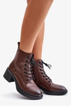 Botki Ocieplane|Botki Sznurowane></noscript>Buty damskie Vinceza Ocieplane Botki Damskie Na Niskim Obcasie Ze Skóry naturalnej Vinceza 66722 Brązowe