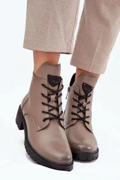 Botki Ocieplane|Botki Sznurowane></noscript>Buty damskie Vinceza Ocieplane Botki Damskie Na Klocku Vinceza 58609 Szare Szary