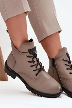 Botki Ocieplane|Botki Sznurowane></noscript>Buty damskie Vinceza Ocieplane Botki Damskie Na Klocku Vinceza 58609 Szare Szary