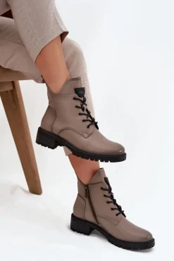 Botki Ocieplane|Botki Sznurowane></noscript>Buty damskie Vinceza Ocieplane Botki Damskie Na Klocku Vinceza 58609 Szare Szary