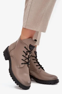 Botki Ocieplane|Botki Sznurowane></noscript>Buty damskie Vinceza Ocieplane Botki Damskie Na Klocku Vinceza 58609 Szare Szary