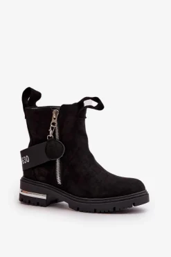 Online Boto Ocieplane Botki Damskie Z Suwakiem Czarne Calvaro