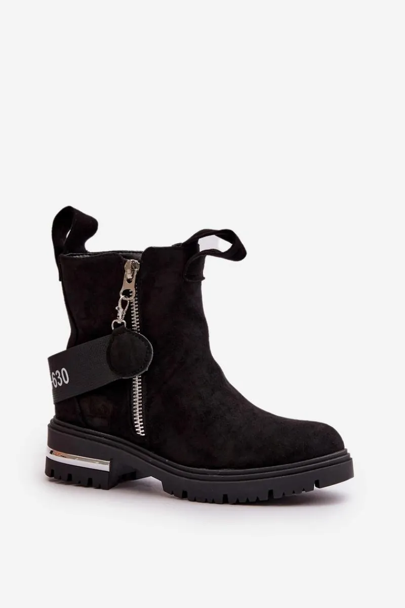 Online Boto Ocieplane Botki Damskie Z Suwakiem Czarne Calvaro