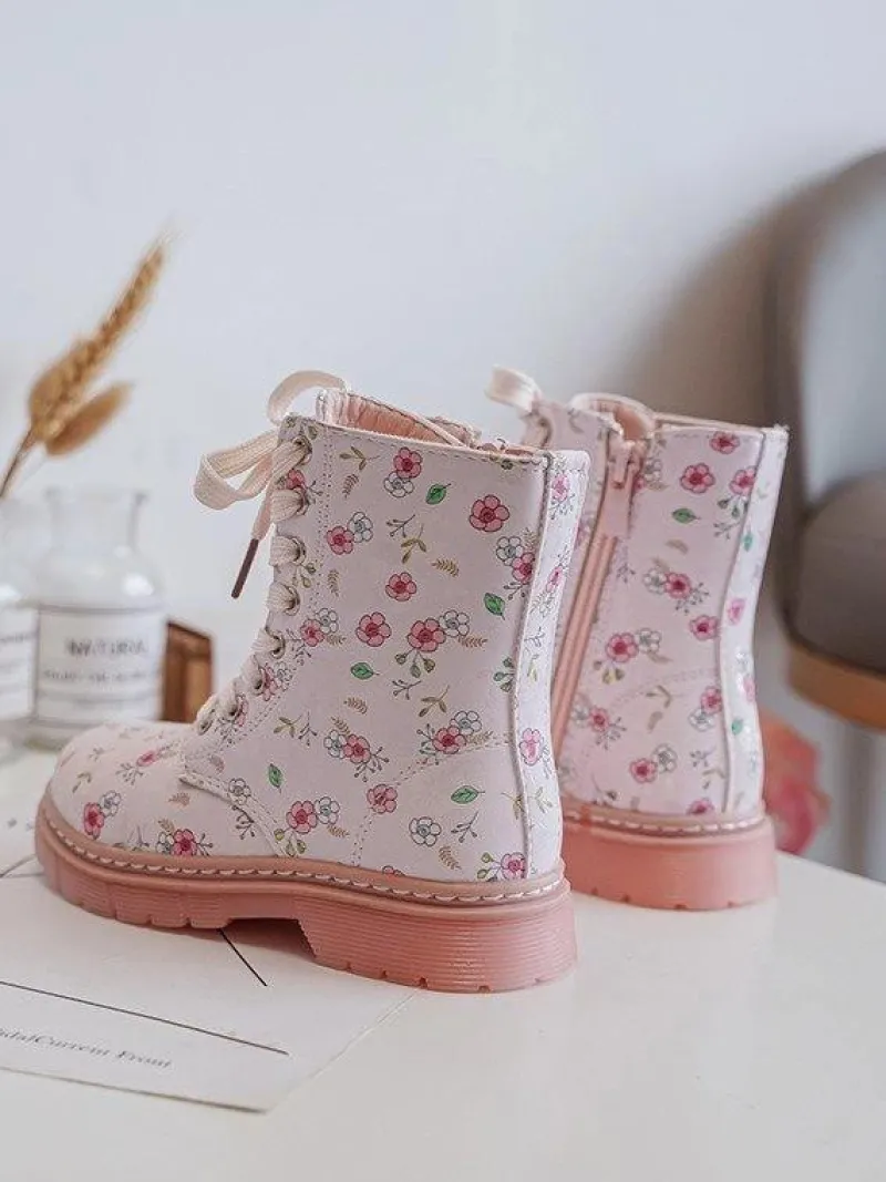 Dziewczęce>Boto Ocieplane Botki Dziecięce Na Suwak Różowe Dolida