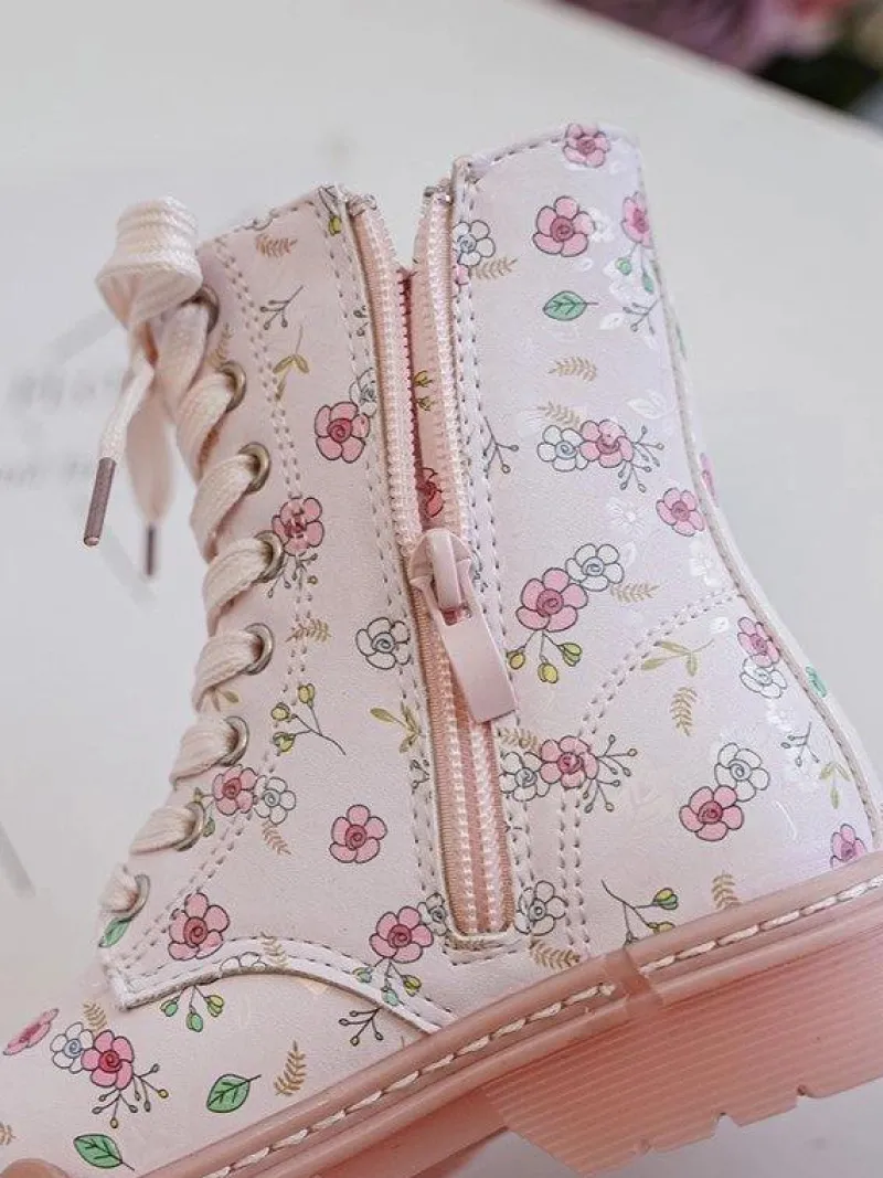 Dziewczęce>Boto Ocieplane Botki Dziecięce Na Suwak Różowe Dolida