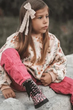 Hot Boto Ocieplane Botki Dziecięce Na Suwak Czarno-Różowe Dolida