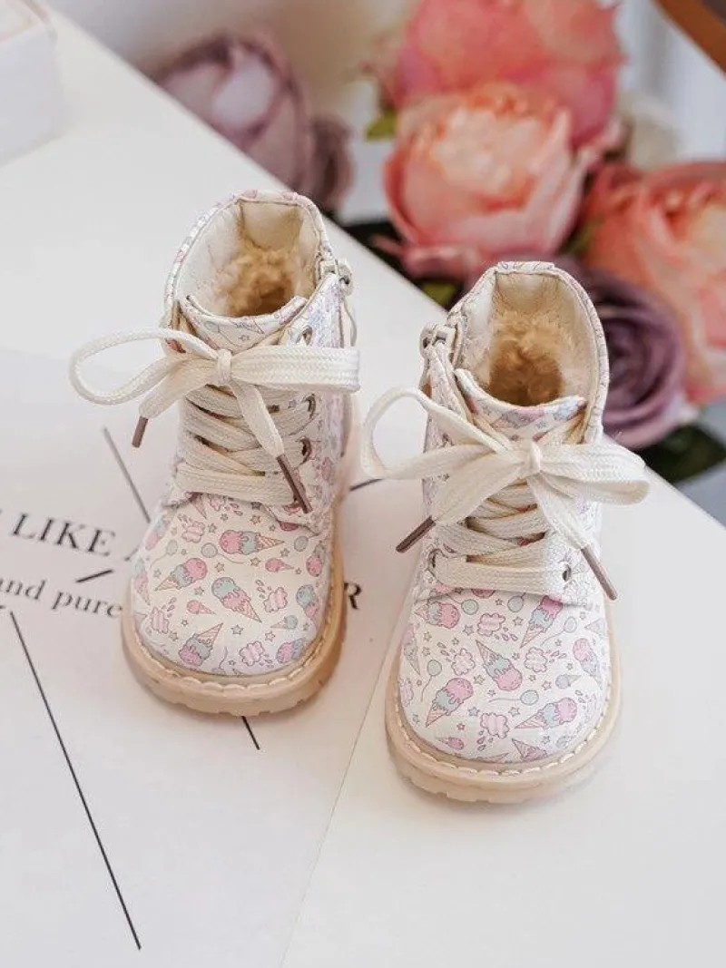 Ocieplane Botki Dziecięce Na Suwak Beżowe Dolida Dzieci Dziewczęce