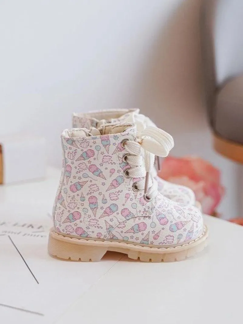 Ocieplane Botki Dziecięce Na Suwak Beżowe Dolida Dzieci Dziewczęce