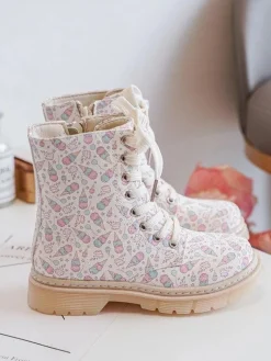 Ocieplane Botki Dziecięce Na Suwak Beżowe Dolida Dzieci Dziewczęce