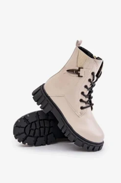 Evento Ocieplane Botki Dziewczęce Na Zamek Z Ozdobą Beżowe Zinnirella