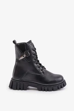 Online Ocieplane Botki Dziewczęce Na Zamek Z Ozdobą Czarne Zinnirella Dzieci Dziewczęce