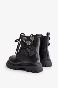 Best Ocieplane Botki Dziewczęce Z Misiem Na Zamek Czarne Relobia Dzieci Dziewczęce