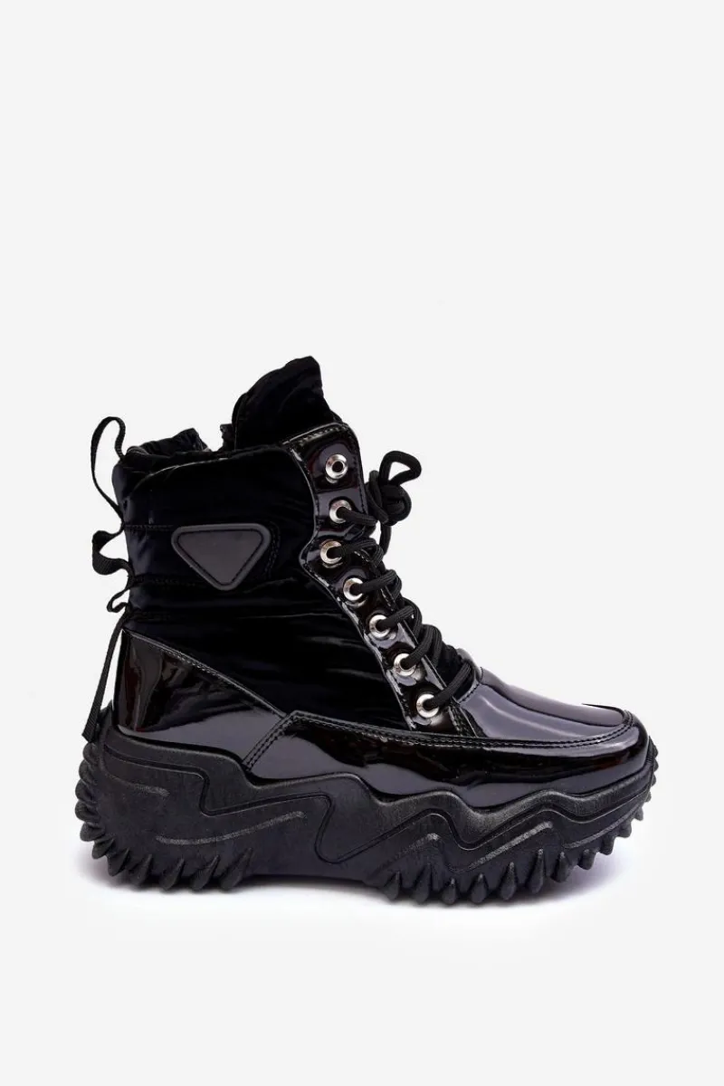 Online Boto Ocieplane Botki Na Masywnej Platformie Czarne Lanleh