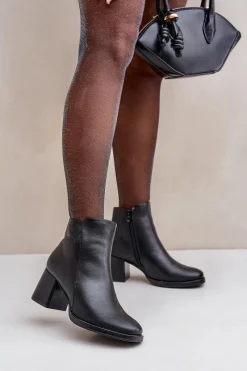 Hot Evento Ocieplane Botki Na Słupku Czarne Feliveth