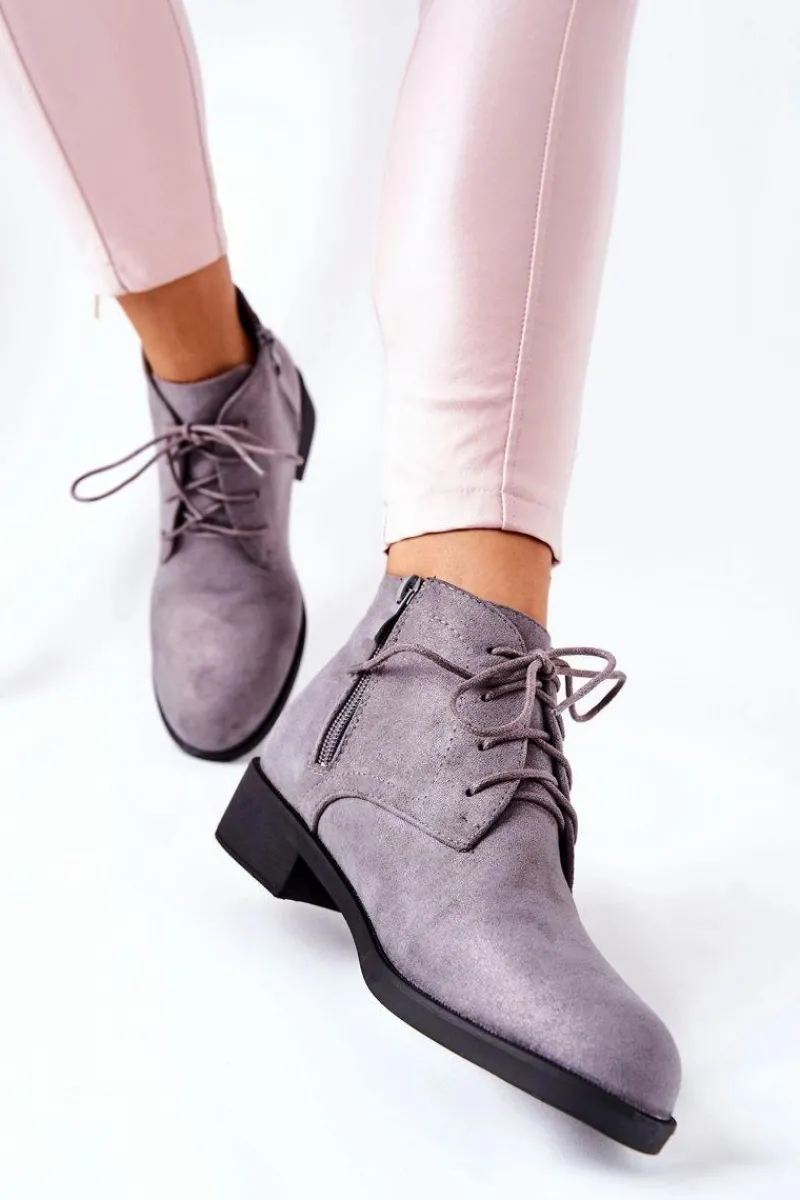 Sale Boto Ocieplane Botki Na Suwak Szare Malitea