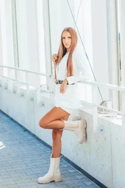 New Ocieplane Botki Sztyblety Beżowe Must Have Damskie Czarne Botki|Botki Zimowe Damskie