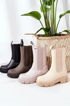 Czarne Botki|Botki Zimowe Damskie><noscript><img width=