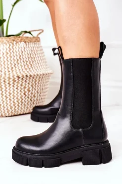 Ocieplane Botki Sztyblety Czarne Must Have Damskie Czarne Botki|Botki Zimowe Damskie