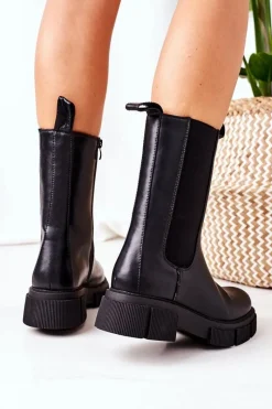 Ocieplane Botki Sztyblety Czarne Must Have Damskie Czarne Botki|Botki Zimowe Damskie