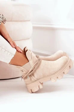 New Ocieplane Botki Sztyblety Beżowe Good Idea Damskie Czarne Botki|Botki Zimowe Damskie