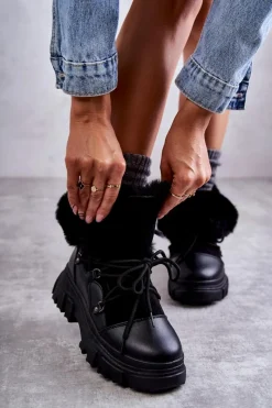 Botki Ocieplane|Damskie Trapery></noscript>Boto Ocieplane Botki Trapery Czarne Charles Czarny