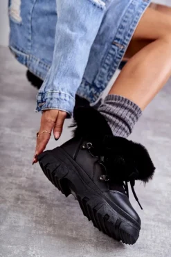 Botki Ocieplane|Damskie Trapery></noscript>Boto Ocieplane Botki Trapery Czarne Charles Czarny