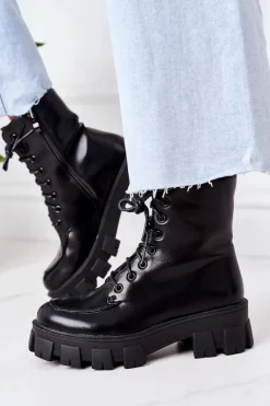 New Boto Ocieplane Botki Workery Czarne World Is Mine