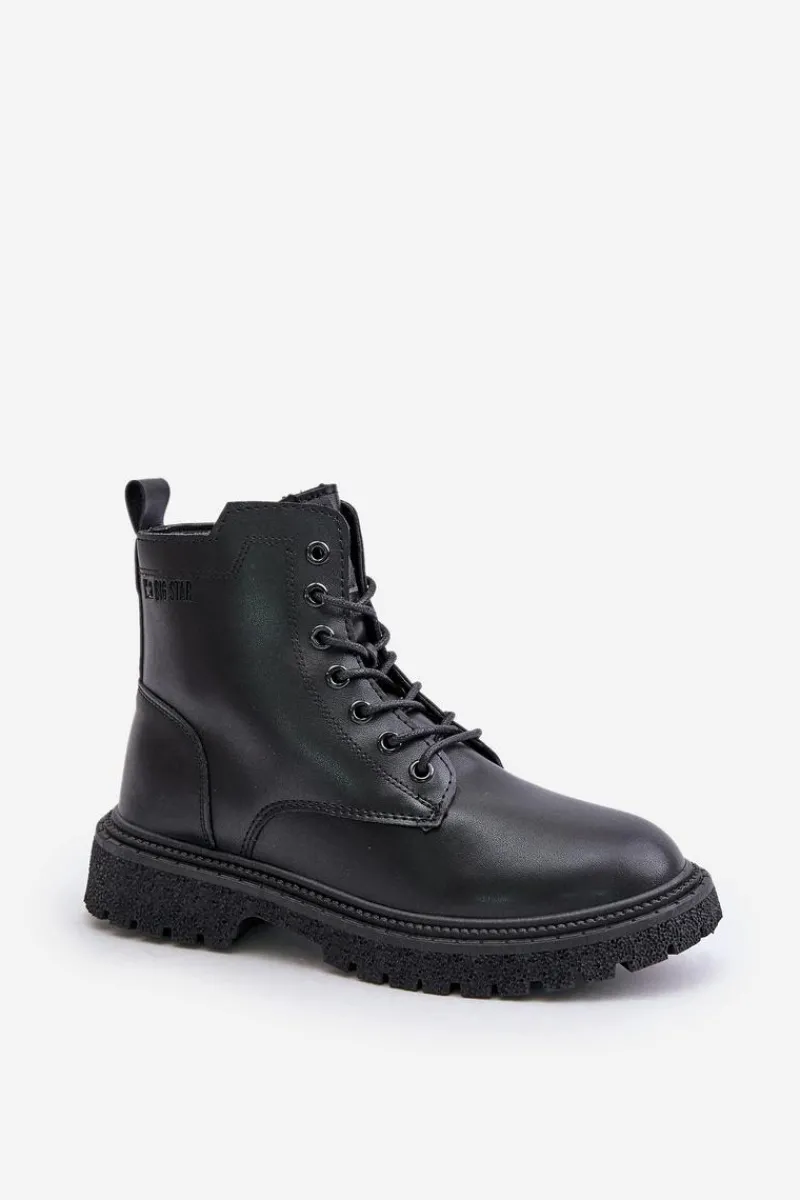 Big Star Shoes Ocieplane Botki Workery Damskie Big Star OO274A126 Czarne