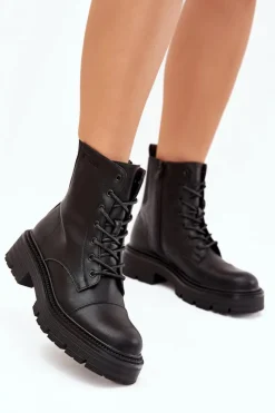 Botki Ocieplane|Damskie Trapery>Big Star Shoes Ocieplane Botki Workery Damskie Big Star OO274140 Czarne