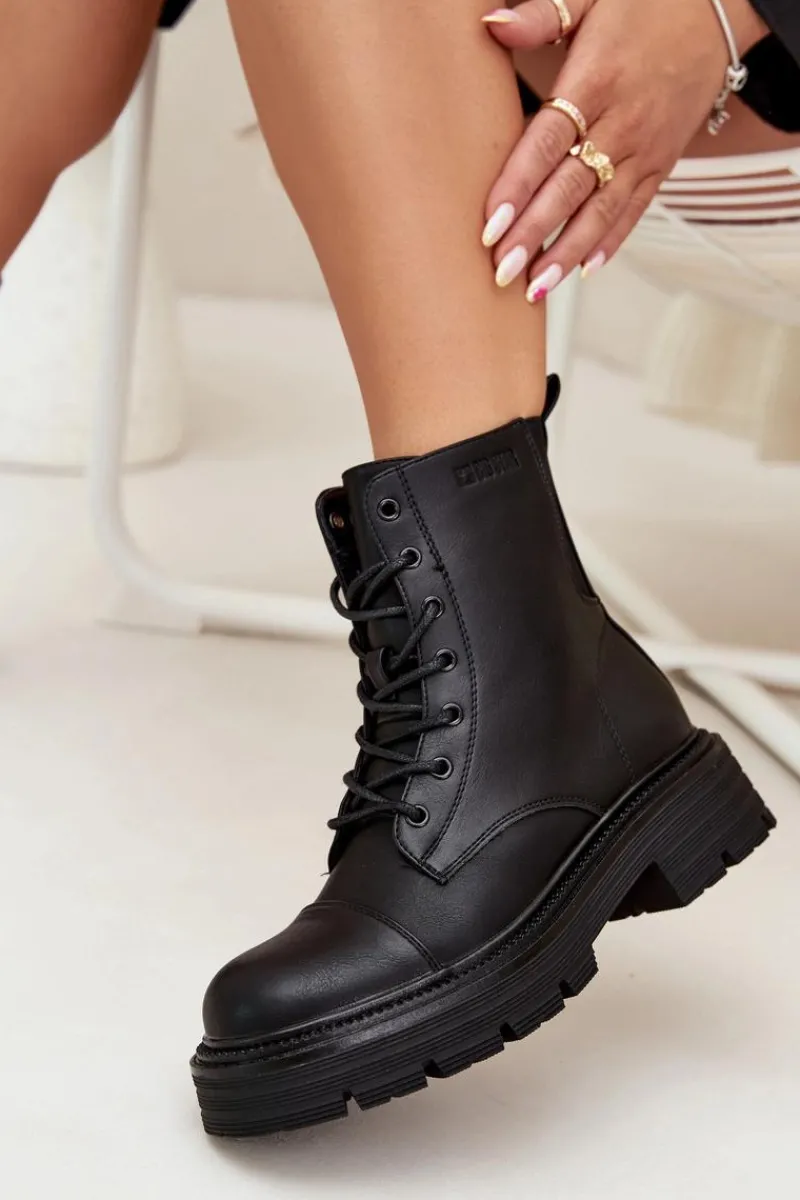 Botki Ocieplane|Damskie Trapery>Big Star Shoes Ocieplane Botki Workery Damskie Big Star OO274140 Czarne